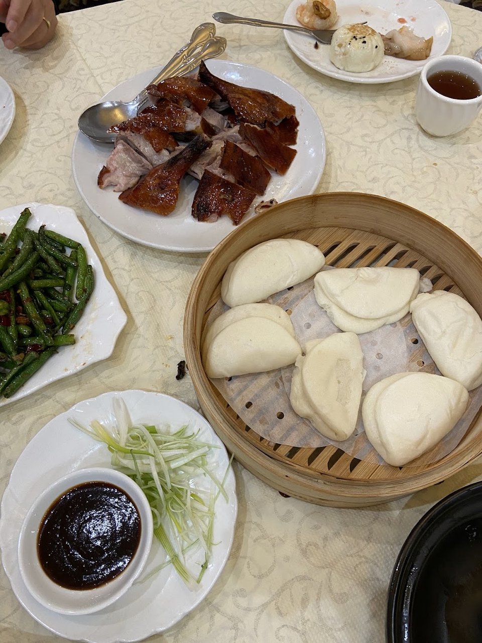 Menu page with seafood and dim sum dishes.
